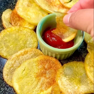 Batata chips no forno
