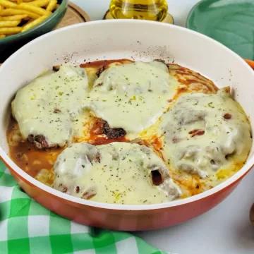 Bife à parmegiana sem farinha de rosca