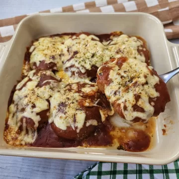Bife de carne moída à parmegiana