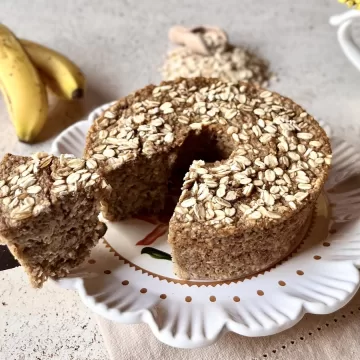 Bolo de aveia com banana