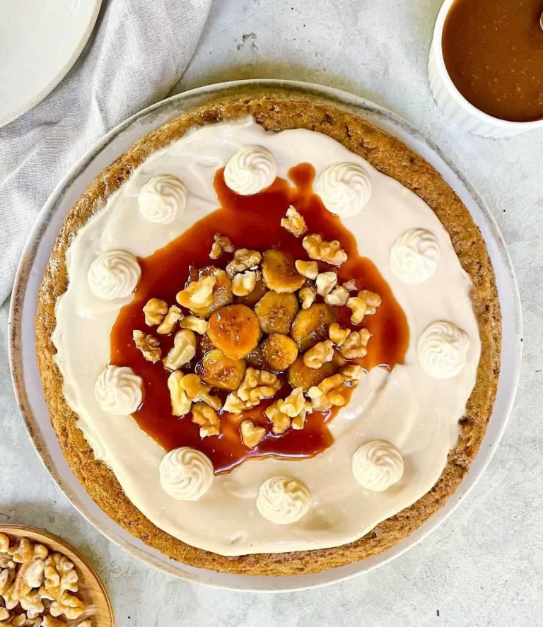 Receita de Bolo de banana vegano com caramelo salgado