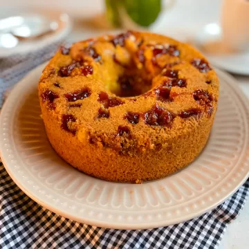 Bolo de fubá com goiabada e requeijão