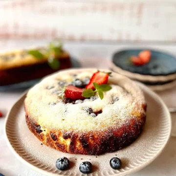 Bolo de iogurte com frutas vermelhas