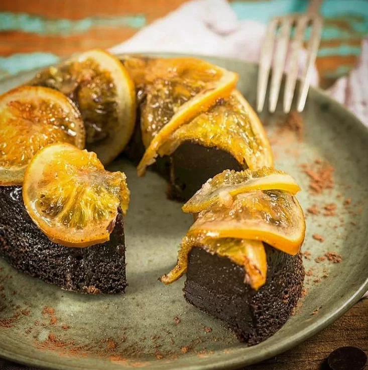 Receita de Bolo pudim de chocolate com laranja
