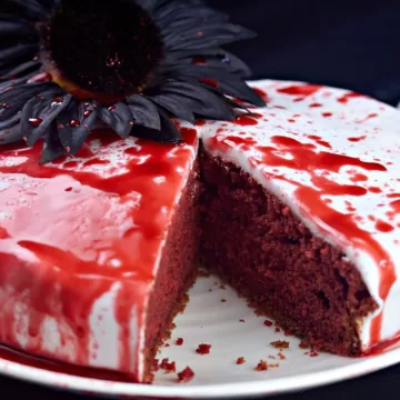 Bolo red velvet de Halloween