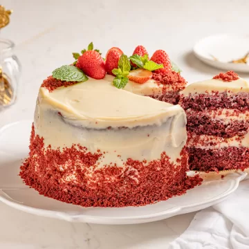 Bolo red velvet na airfryer