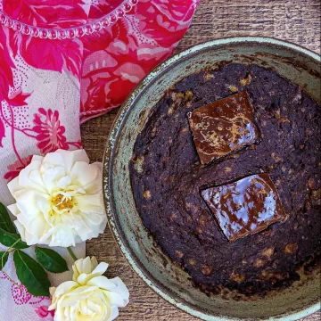Brownie fit vegano no micro-ondas