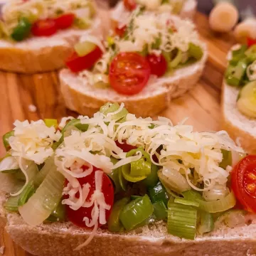 Bruschetta de alho-poró