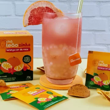 Bubble Tea de Chá Laranja Cor de Rosa