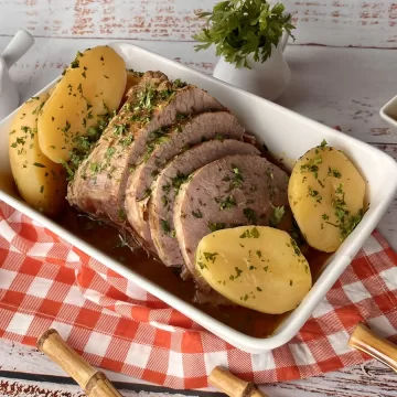 Carne assada na panela de pressão