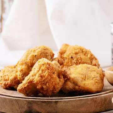Coração de frango empanado