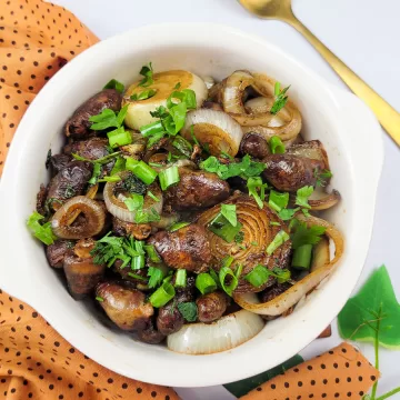 Coração de galinha frito