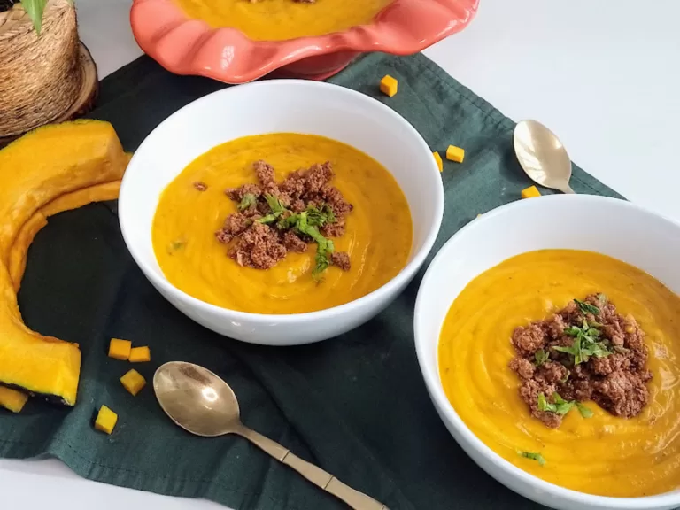 Receita de Creme de abóbora com carne moída