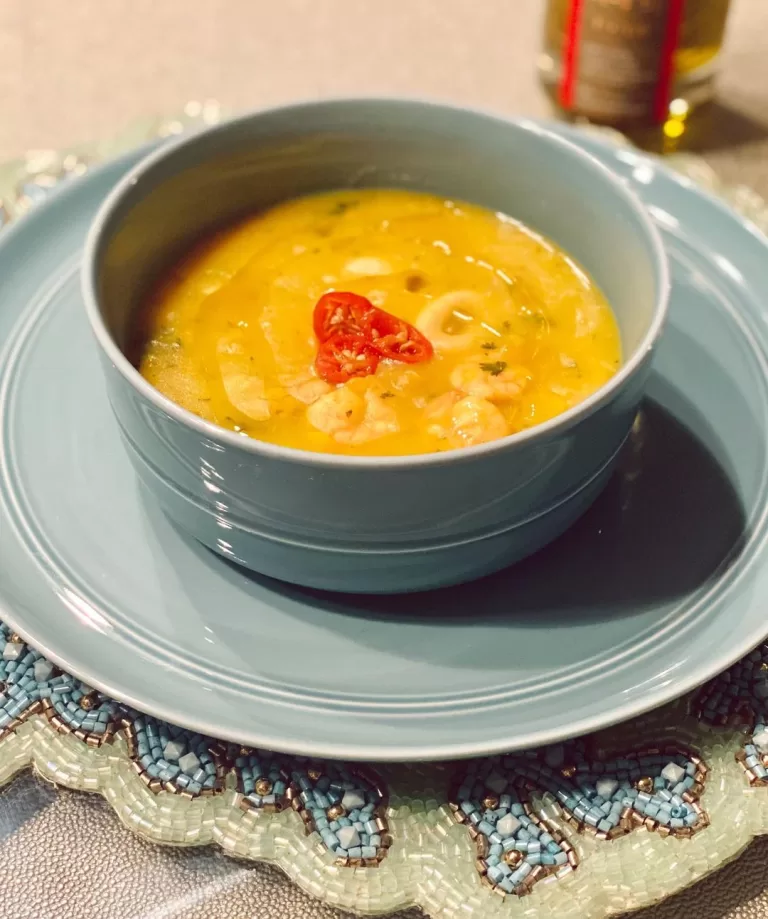 Receita de Creme de mandioquinha e frutos do mar