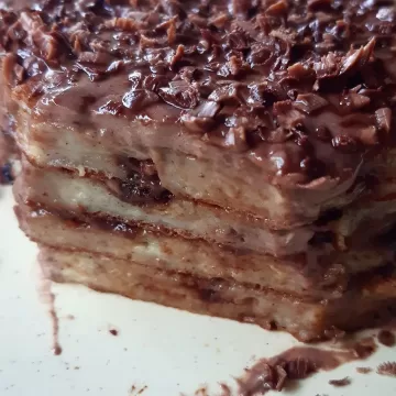 Crepioca de banana com chocolate