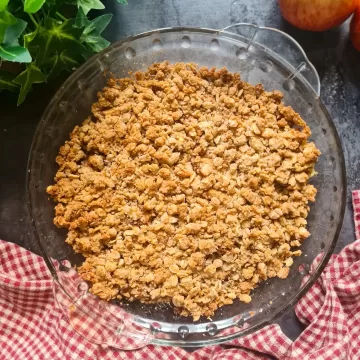 Crumble de maçã com aveia