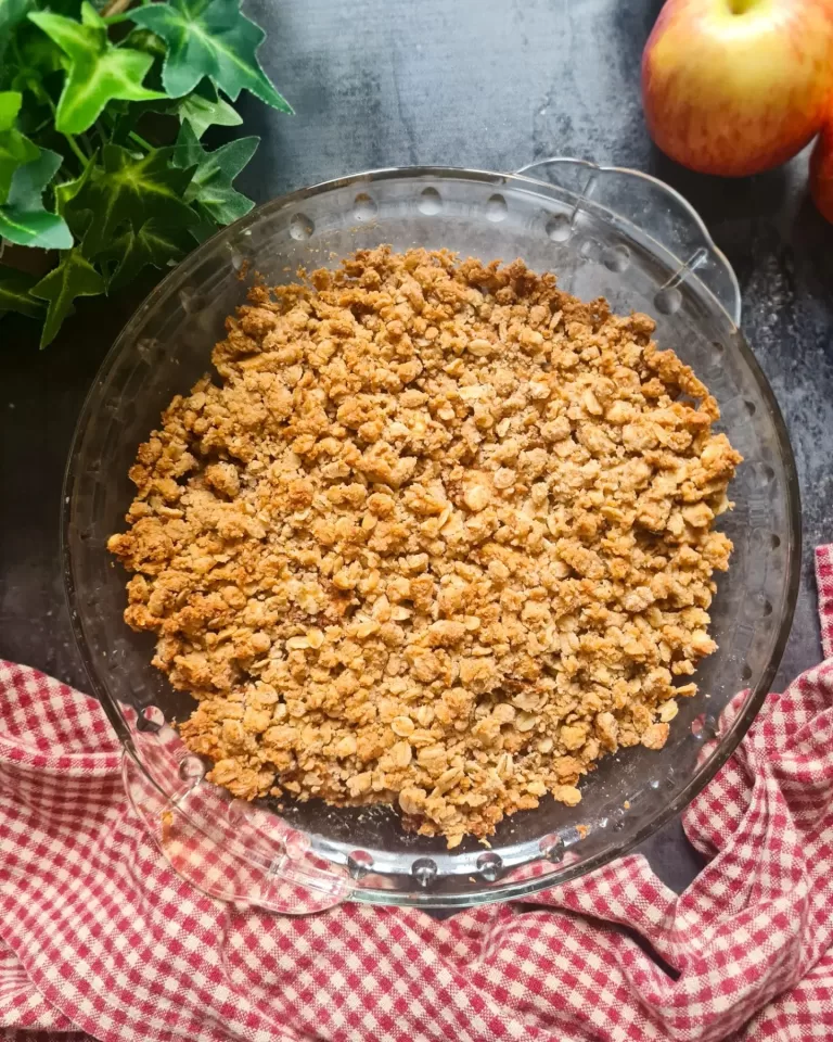 Receita de Crumble de maçã com aveia