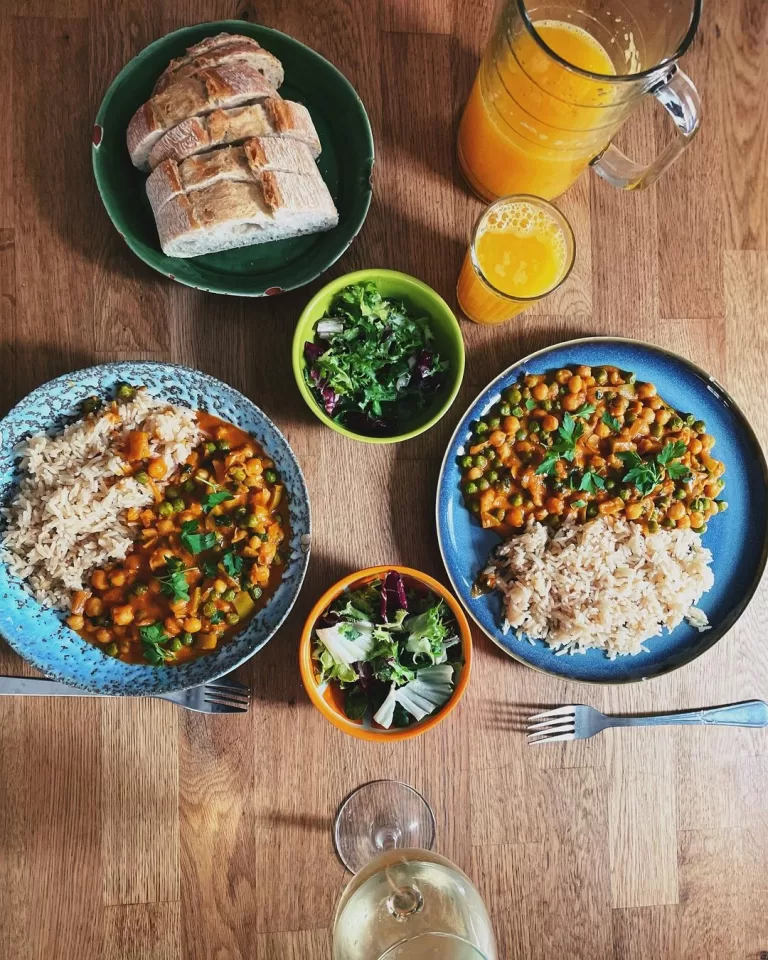 Receita de Curry de grão-de-bico com ervilha