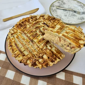 Empadão de palmito com requeijão