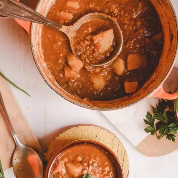 Ensopado de lentilhas com batata