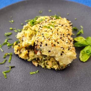 Escondidinho de frango e espinafre com batata-doce