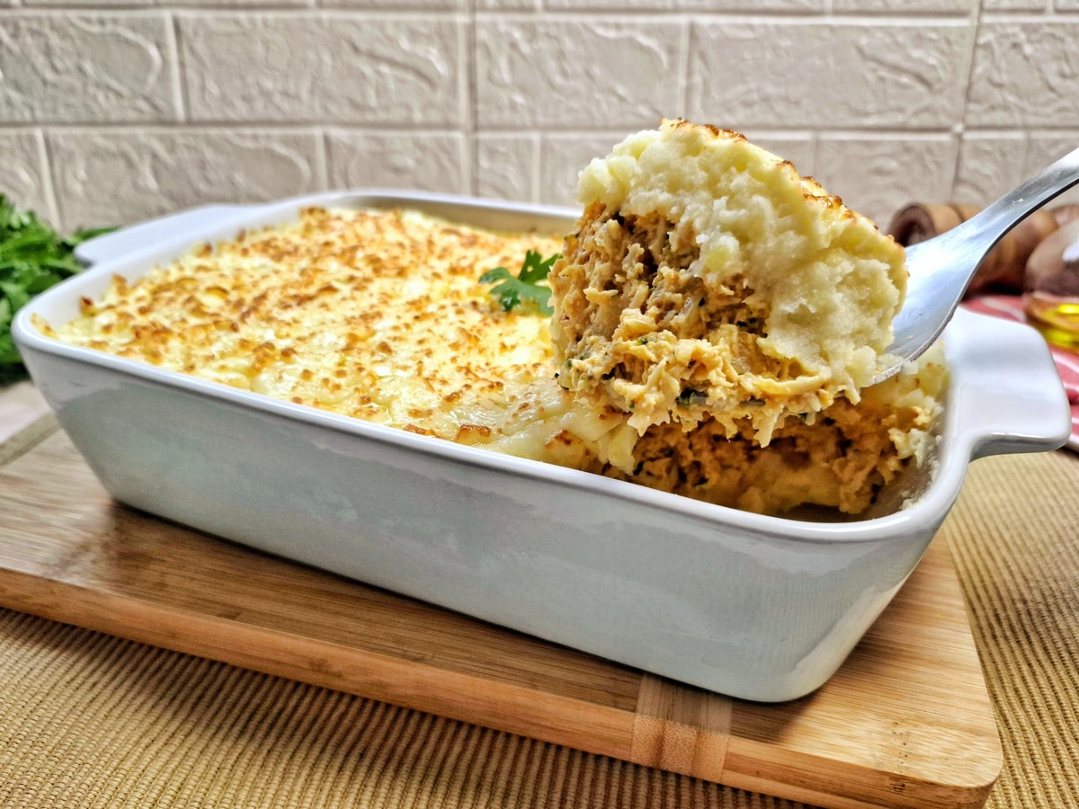 Escondidinho de frango simples