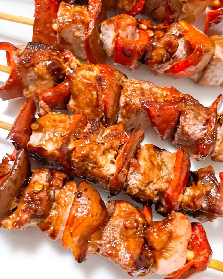 Receita de Espetinhos de porco agridoce