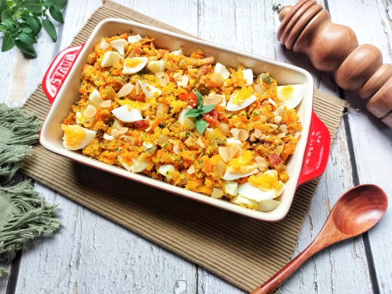 Receita de Farofa de ovo e bacon low carb