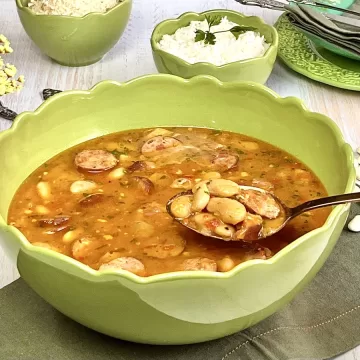 Fava na panela de pressão