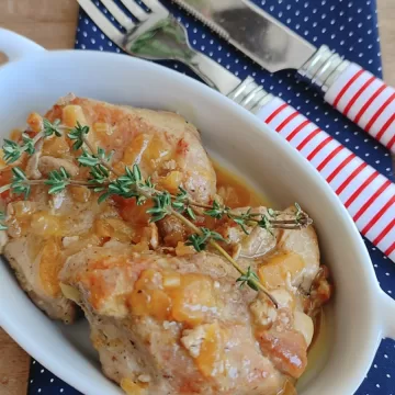 Filé mignon suíno ao molho de laranja