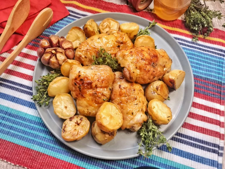 Receita de Frango assado com batatas