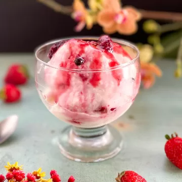 Frozen de iogurte com frutas vermelhas