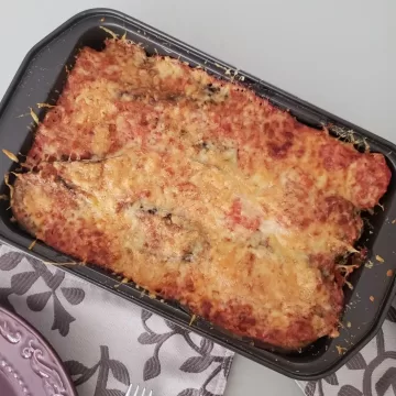 Lasanha de berinjela com frango