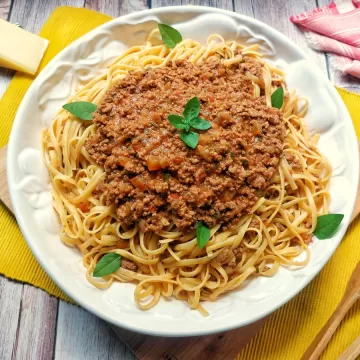 Macarrão com carne moída