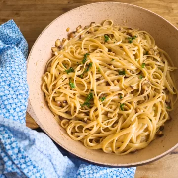 Macarrão com cogumelos fácil