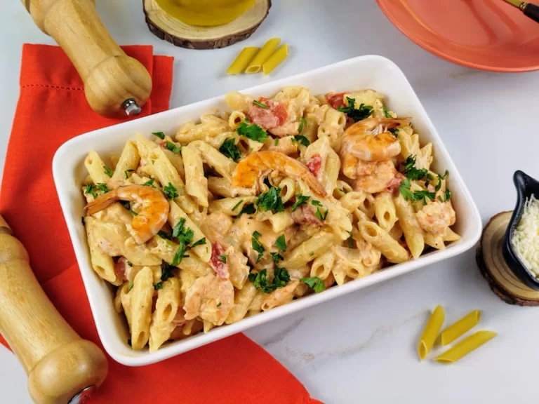 Receita de Macarrão cremoso com camarão