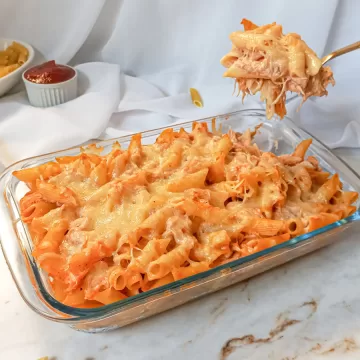 Macarrão de forno com frango