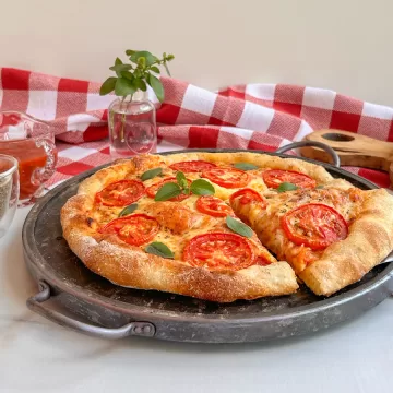 Massa de pizza de fermentação natural