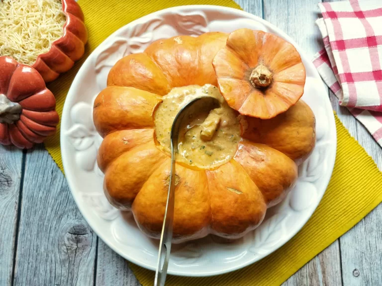 Receita de Moranga recheada com frango cremoso