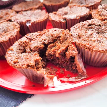 Muffin de brownie de chocolate