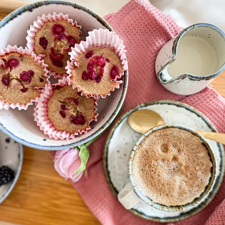 Receita de Muffins de banana e framboesa