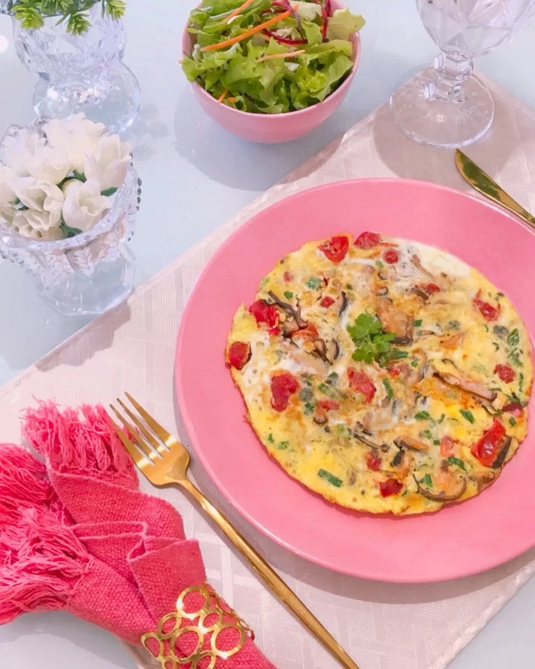 Receita de Omelete com shitake e vegetais