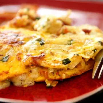 Omelete de frango com requeijão
