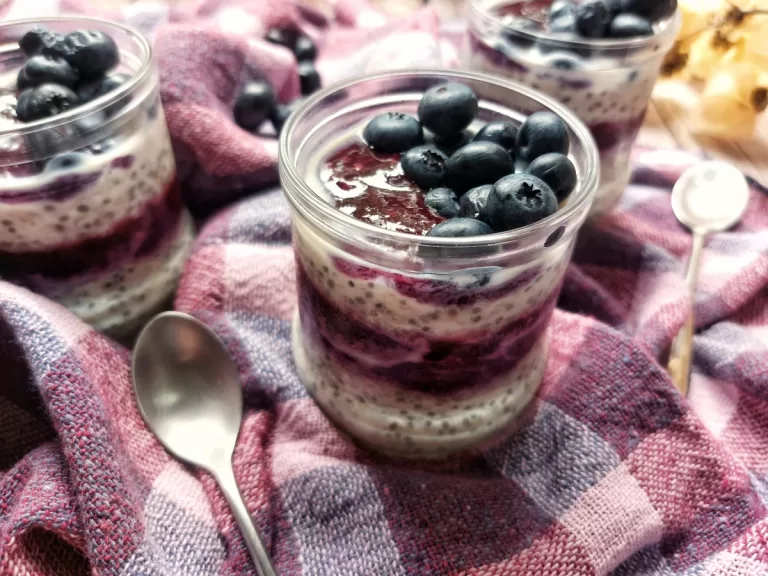 Receita de Overnight oats com mirtilo