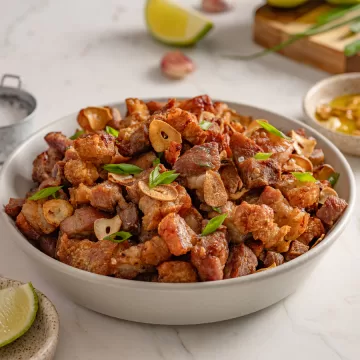 Panceta frita com alho