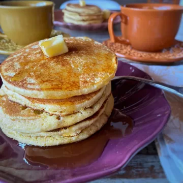 Panqueca americana com farinha de milho