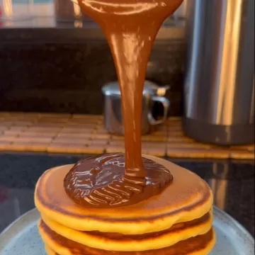 Panqueca americana com ganache