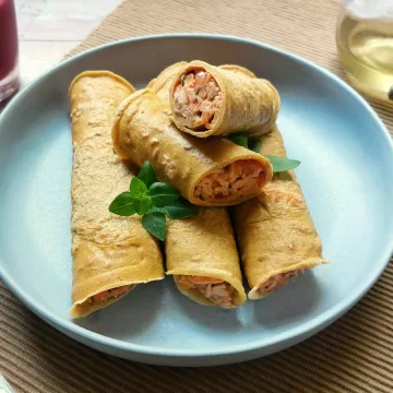 Panqueca de aveia e frango