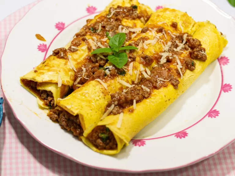 Receita de Panqueca low carb de carne moída