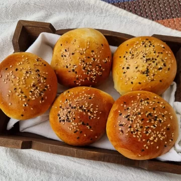 Pão de hambúrguer caseiro